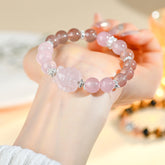 Natural Crystal Strawberry Quartz Pink Quartz Nine-Tailed Fox Bracelet - Love & Energy
